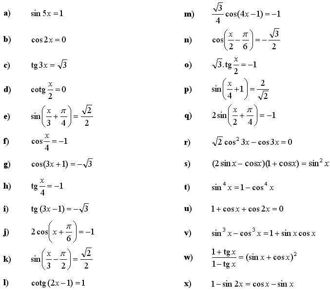 Goniometrické rovnice a nerovnice - Příklad 2 - Zadání